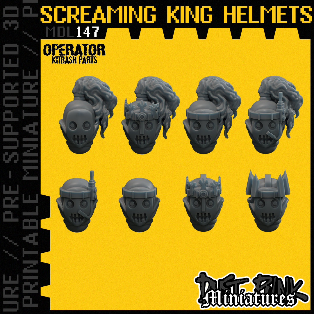 MDL147 SCREAMING KINGS HELMETS [PRE-SUPPORTED]